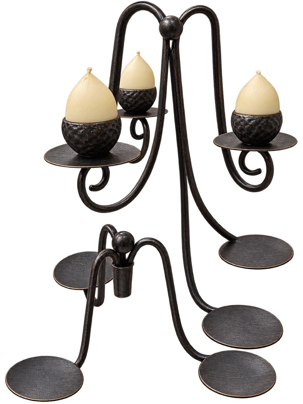 Bronze Metal Bottle Insert Candle Holder Centerpiece Decor